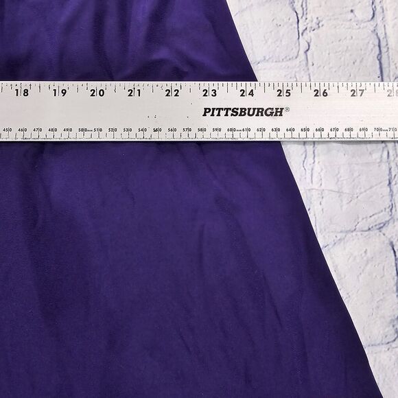 Betsy & Adam WOMENS SIZE 0 Purple Metallic Halter Formal Evening Dress Gown - Picture 3 of 16